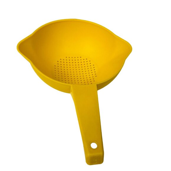 Yellow Plastic Colander With Handle For Kitchen Use - Picture 6 of 8